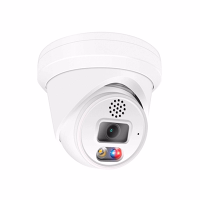 6MP Full Color Red & Blue Two way audio Turret IP POE Camera